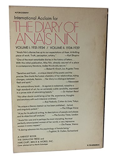 The Diary of Anais Nin (Vol. One 1931-1934) B004VT69DS Book Cover