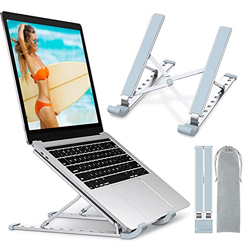 Image of Babacom Laptop Stand, Aluminum Portable Laptop Cooling Desk Holder, 9-Levels Adjustable Notebook Riser Mount, Ventilated Computer Stand, Compatible with MacBook Pro Air, iPad, Dell,10-15.6 inch Laptops