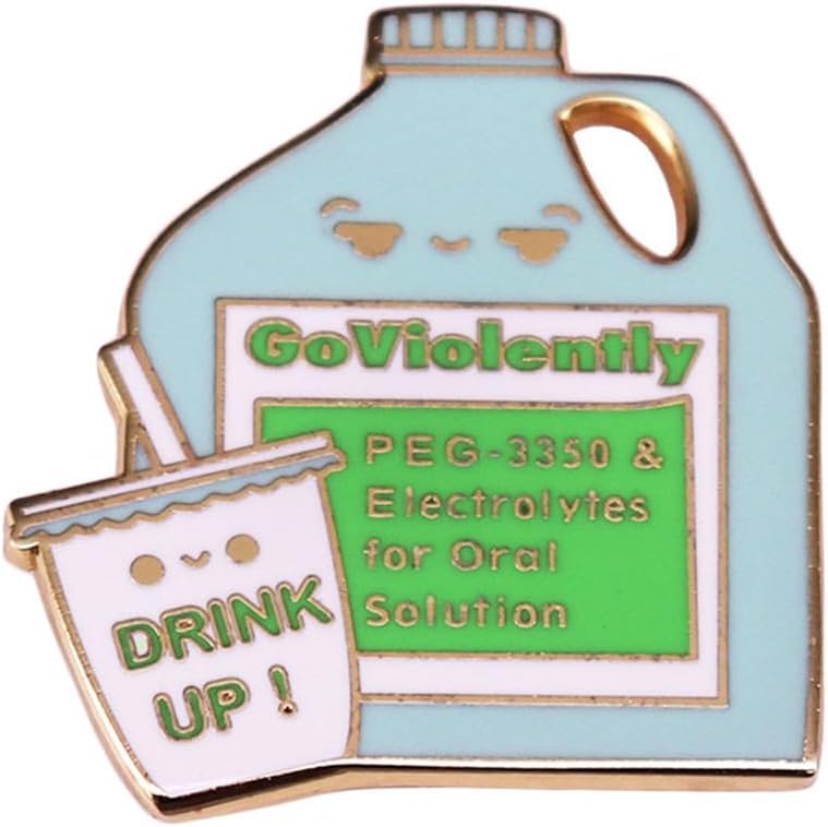 Funny Enamel Pins Medical Themed Brooch Badge GoViolently Electrolytes for Oral Solution Hard Lapel Pins Medicine Pharmacist Personalised Clothing Accessories Medical Student Graduation Memorial Gift