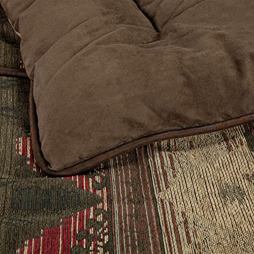Image of Paseo Road Sierra Western Bedding 7 Piece Full Comforter Set, Faux Suede Chenille Jacquard Southwestern Bedding, Rustic Comforter Set with Bed Skirt, Shams, Accent Pillows