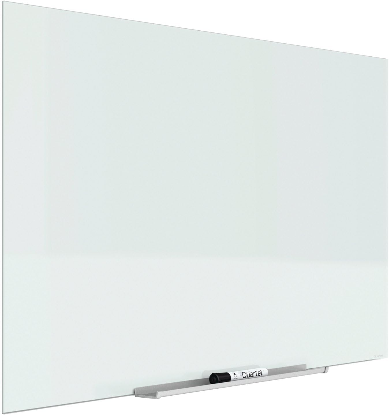 Quartet Dry Erase Board, 39" x 22" Glass Magnetic Whiteboard, Wide Format, Horizontal White Board, InvisaMount, White (G3922IMW)
