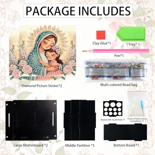 Image of DIY 5D Diamond Painting Pen Holder - Religious Mother & Daughter Pencil Organizer for Faith Gifts, Acrylic Crystal Rhinestones Diamond Art Holder, Perfect for Storing Pens, Pencils, and Rulers