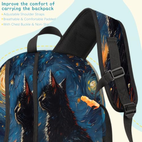 Night Black Cat Laptop Backpack for Women Men, 18.3 Inch Large Computer Backpacks Fashion Teacher Nurse Bag Casual Daypack for Work Travel4