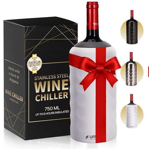 Premium Wine Chiller - Wine Bottle Chiller Double Walled, Vacuum Insulated Wine Cooler for Most 750mL Champagne and Wine Bottles
