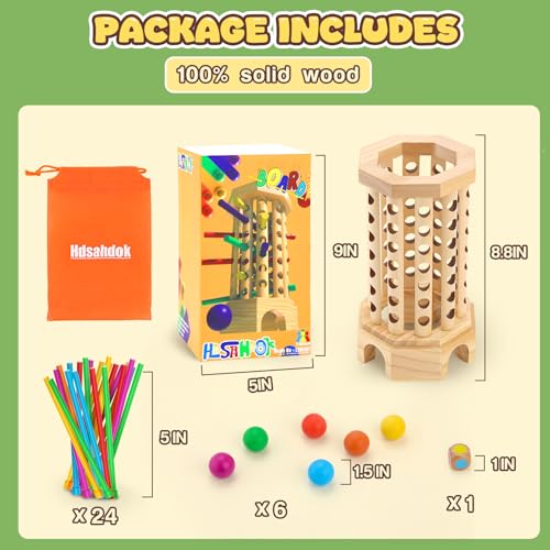 Juego de Mesa de Caída de Bolas de Madera Montessori 3-6 años miniatura 2