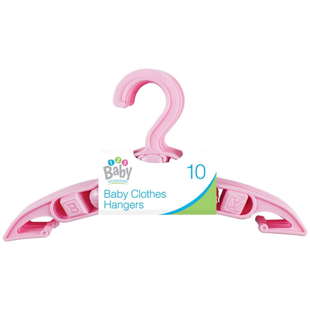 10x Baby Toddler Childrens Kids Child Small Plastic Clothes Coat Hangers Nursery - Pink
