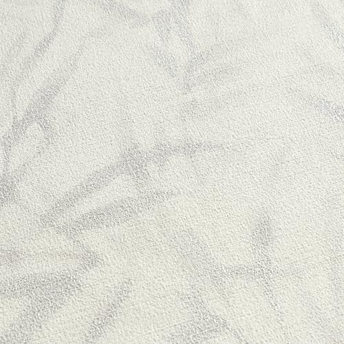 A.S. Création History of Art 2 Vliestapete Floral 10,05 m x 0,53 m - Creme, Grau, Metallic - Tapete Blätter für Wohnzimmer Schlafzimmer - 790462
