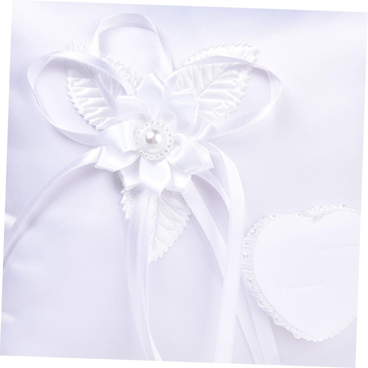 MAGICLULU 3 Pièces Coussin d'alliances de Mariage Coussin d'alliances en Dentelle Oreiller pour Bague de fiançailles Wedding Decorations Oreiller de fête d'anneau de Mariage Blanche