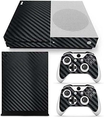 Vinyl Decal Protective Skin Cover Sticker for Xbox One S Console & Controller (NOT Xbox One Elite/One/One X) - Black Carbon Fiber