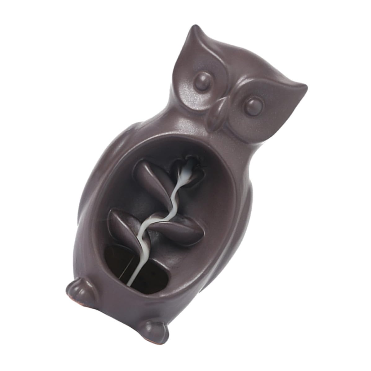 Mikikit Bruciatore di Profumi in Materiale Ceramico Nero a Forma di Gufo per Purificare L'aria e Migliorare il Sonno, per Studio e Sala Yoga, Decorazione Raffinata
