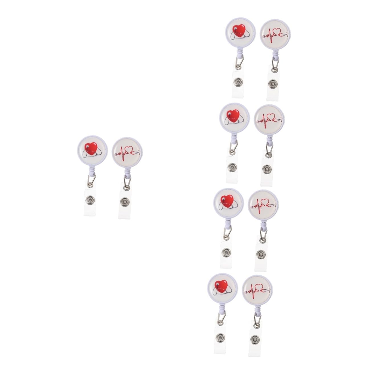 TEHAUX 10pezzi Portabadge Retrattile Per Supporto Per Tesserino Id Con Clip e Fibbia Accessori Per Professionisti Del Settore Sanitario e Ufficio