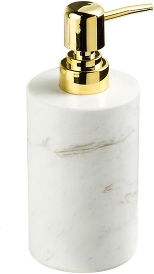 Soap Pump Dispenser Marble Lotion BottleHotel Bathroom Countertop Lotion Push-Pump BottleLuxury Marble Shampoo Hand Sanitizer Dispenser Bottle, 4.4oz/130ml Bottles Dispenser(White-2)