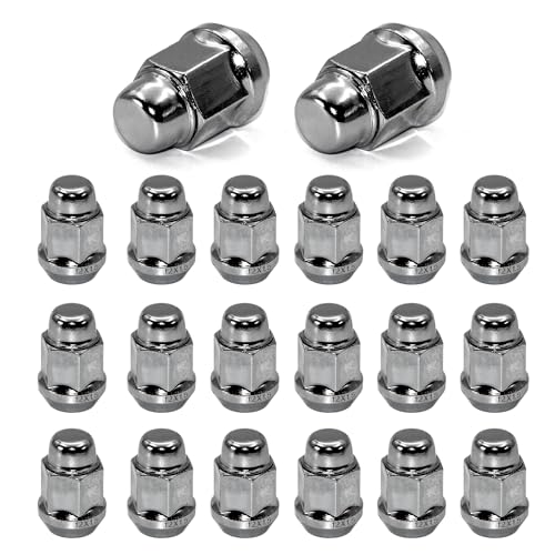 Image of 20pcs Chrome M12x1.5 Closed End Bulge Acorn Lug Nuts, 1.4 inch Length Cone Seat 19mm Hex