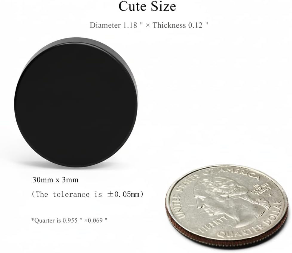 Strong Neodymium, Rare Earth Magnets for Crafts, Heavy Duty, Round, Small, 1.18x 0.12 Inch, 10 PCS,Black