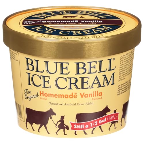 Blue Bell Gold Rim Homemade Vanilla Ice Cream, 64 fl