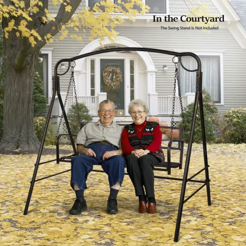 Image of VINGLI Upgraded Metal Patio Porch Swing, 660 LBS Weight Capacity Steel Porch Swing Chair for Outdoors, Heavy Duty Swing Chair, Bench Swing for Gardens & Yards (Antique Bronze)
