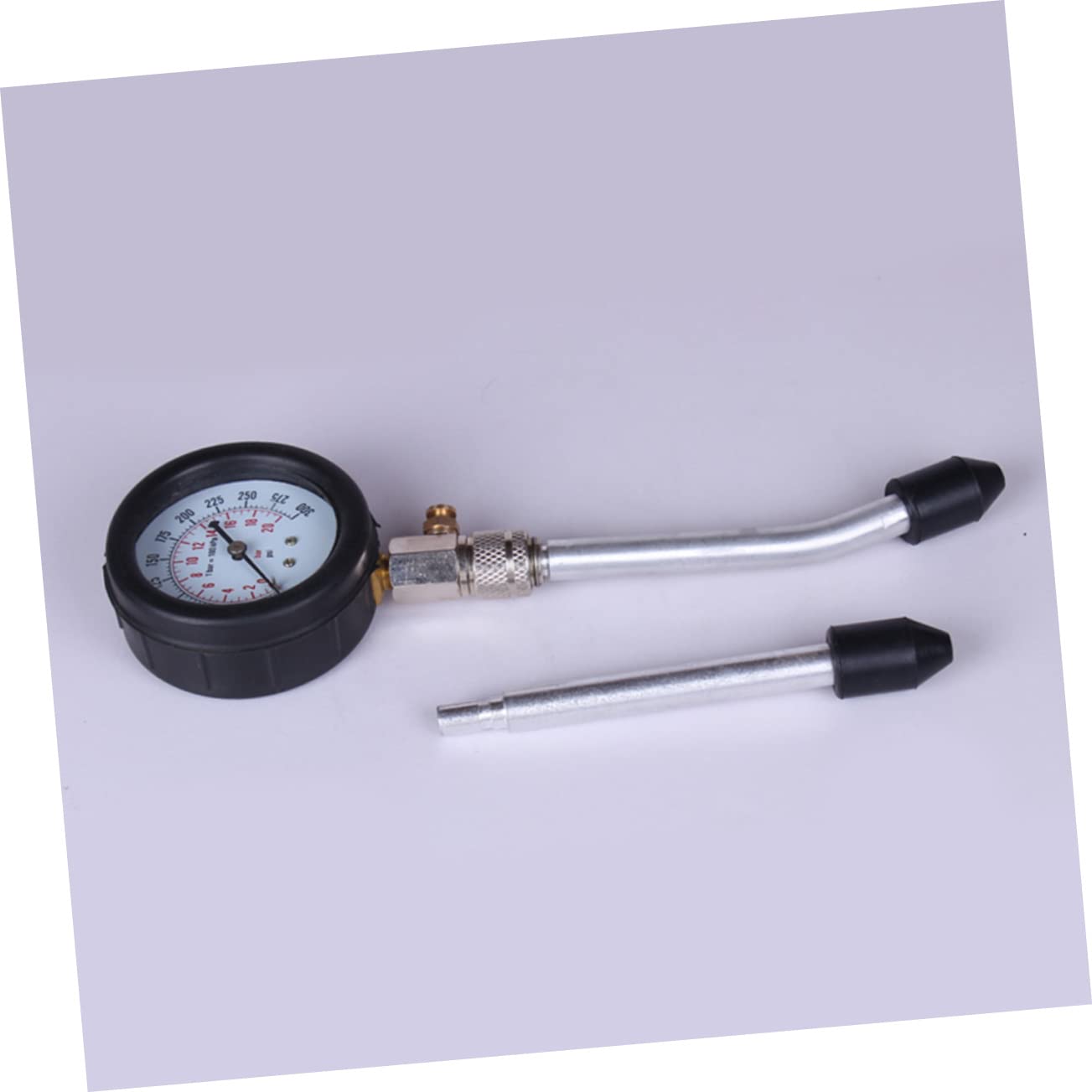 GRIRIW Cylinder Leak Detector Compression Tester 0-300psi Car Motorcycle Pressure Gauge Adapter Set