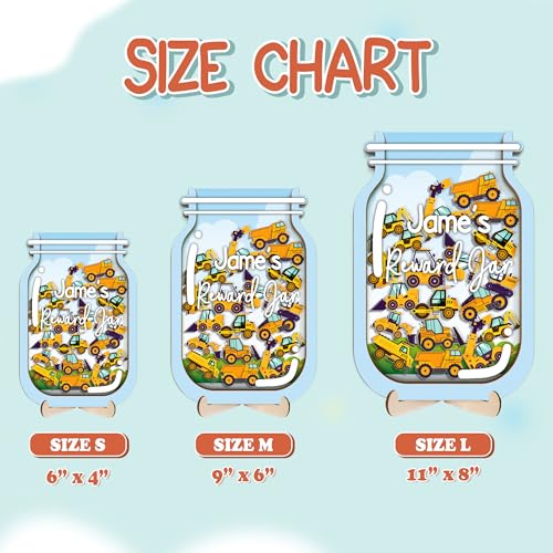 Image of Construction Car Magnetic Reward Jar Gifts for Classroom Teacher Kids Potty Training Chore Chart Toddler Good Behavior Management Tools Back to School Boys Girls Gifts Decor