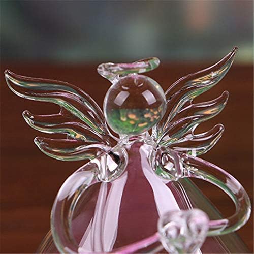 Sziqiqi 6 Pcs Hanging Tealight Candle Holder Clear Angel Crystal Candlestick Home Garden Votive Holders, Angel Shape