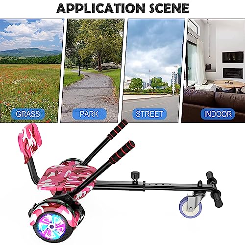 SISIGAD Hoverboards and Kart Bundle, 6.5'' Hover Boards with Seat Attachment, Self Balancing Scooter with Bluetooth Speaker&LED Lights, Hoverboards for Kids - Image 6