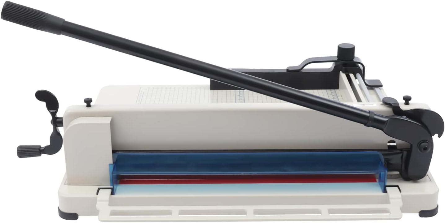 17 Inch Heavy Duty Paper Cutter Guillotine Paper Cutter Guillotine Paper Slicer Trimmer A3 0.1-36mm Cutting Thickness for Cardstock Card Fabric Soft Pvc Office Home School with Metal Base