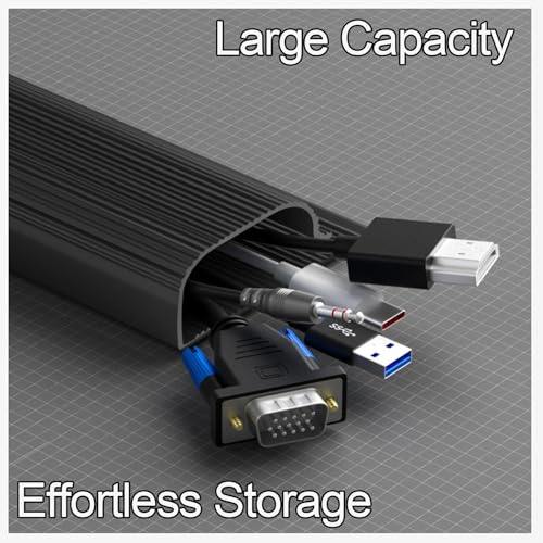 Cable Management 15.7in Large Capacity Wire Hider for Cords Self Adhesive Cable Organizer for Home Office (White) miniatura 6