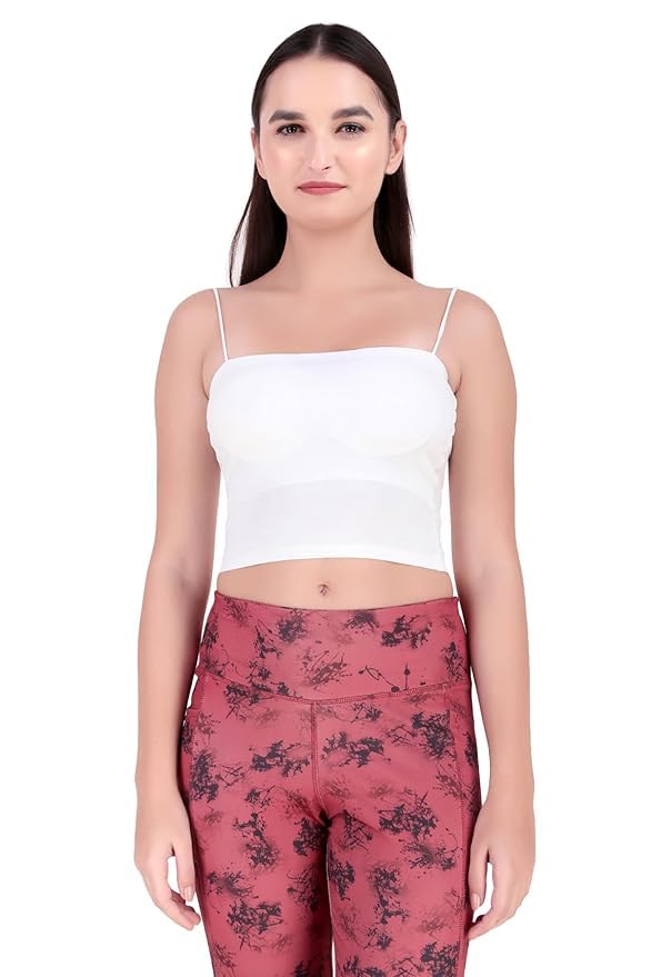 geonix Women's Seamless Lightly Padded Cami Bra | Soft Stretchable Fabric with Adjustable Spaghetti Straps | Short Slip Fitted Camisole-picture-48