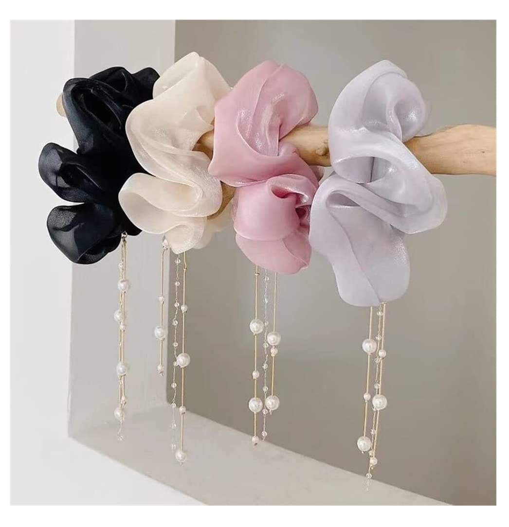 Scrunchies Haargummi 4 Stück Seidenhaargummis Haargummis Temperament Pferdeschwanz Kopfschmuck Zopfgummi Elastische