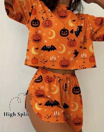 Image of Ekouaer Womens Pajama Sets Sexy Lounge Sets Side Split Short Pj Sets