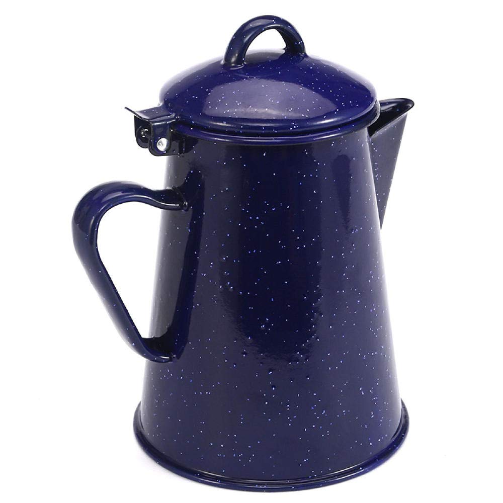 Caffettiere Teiere E Caraffe Per Caffè Servizi Da Tè Pentola Smaltata, Pentola A Mano, Caffettiera, Blu E Bianco Dentro E Fuori@1.2L