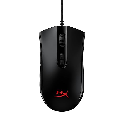 HyperX Pulsefire Core - RGB Gaming Mouse, Software Controlled RGB Light Effects & Macro Customization, Pixart 3327 Sensor up to 6,200DPI, 7 Programmable Buttons, Mouse Weight 87g,Black