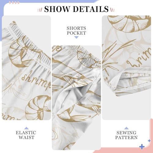 ZZXXB Shrimp Boys Long Pants Soft Trousers Elastic Waist Kids Lounge Bottoms with Pockets S-XL4