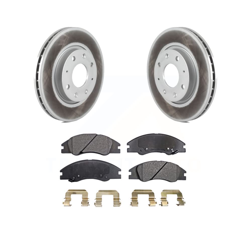 Front Coated Disc Brake Rotors And Semi-Metallic Pads Kit Replacement For Kia Spectra Spectra5 KGF-100322