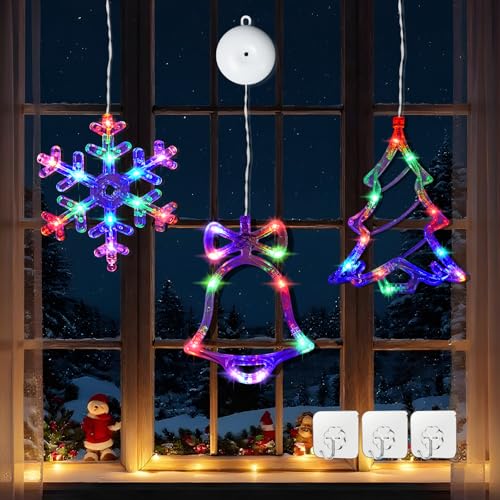 Weihnachtsdeko Fenster, 3 Stück Weihnachtsbeleuchtung...