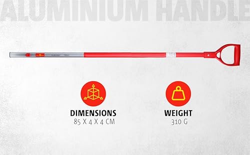 WOLF-Garten ZMAD Multi-Change Aluminium D-Grip Handle, Red, 85 cm - Image 2
