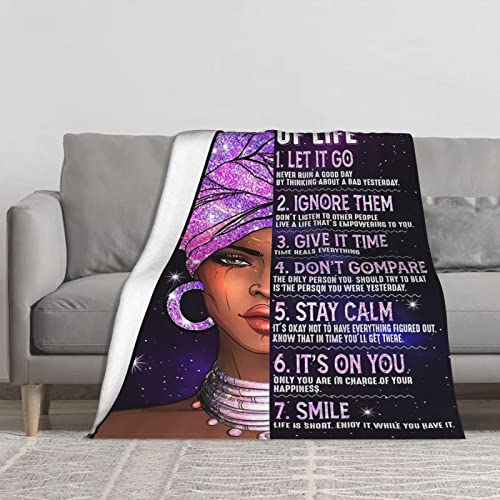 Drawpro Black Girl Blanket Black Women Couch Blankets African American Throw Blanket For Girl Warm Blanket Soft Fuzzy Flannel Blanket Bed Sofa Chair Office Camping Cover Fluffy Cozy 50"X40" #TOP6