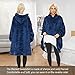 Gentlewarm Wearable Blanket Hoodie for Adults Women Men,Oversized Soft Warm Sherpa Fleece Hoodie with Pets Giant Pocket, One Size Fits All Navy Blue