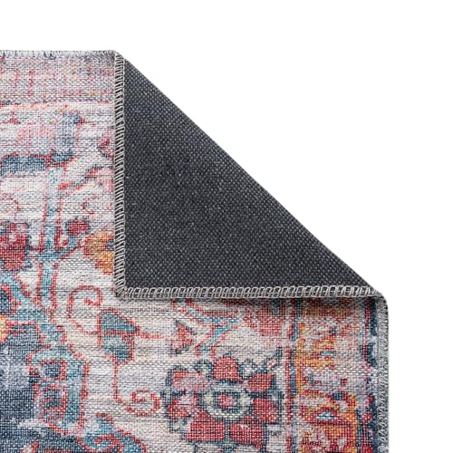Tapete rectangular azul marino 5'3 x 8' de poliéster miniatura 6
