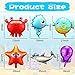 6 Pieces Large Ocean Animals Foil Balloon Sea Creatures Fish Balloons Shark Octopus Seahorse Starfish Crab Pufferfish Under The Ocean Balloons for Kids Birthday Sea Themed Party Decorations Supplies