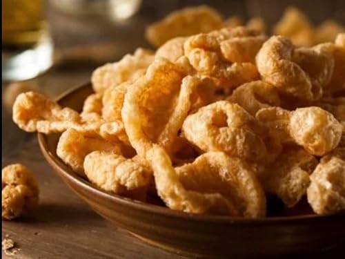 (2) Fried Pork Rinds Original 16oz Resealable Tub CUSTOM BAG Crunchy Chicharrones Fried Pork Skins High Protein Zero Carb Snack Keto Paleo Low Carb Party Food Gourmet Snack Savory Treat
