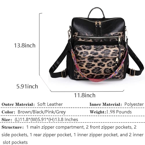 Image of Women's Fashion Backpack Purse for Women Leather Multipurpose Design Ladies Shoulder Bag Travel bag Satchel Handbags