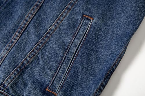Image of voeeron Denim Jacket Men Durable Comfortable and High Performance Jean Jacket Men