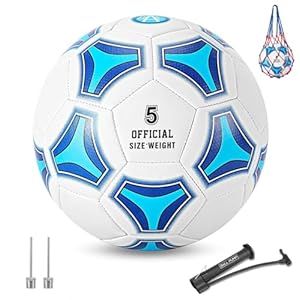 STEEFAN Soccer Ball Size 3/4/5 for Kids Outdoor Play,Color Change Soccer Stuff with Carry Net,Official Size Ball,Needles and Air Pump,Gift Idea for Kid Teen Boy Girl Junior and Men Women