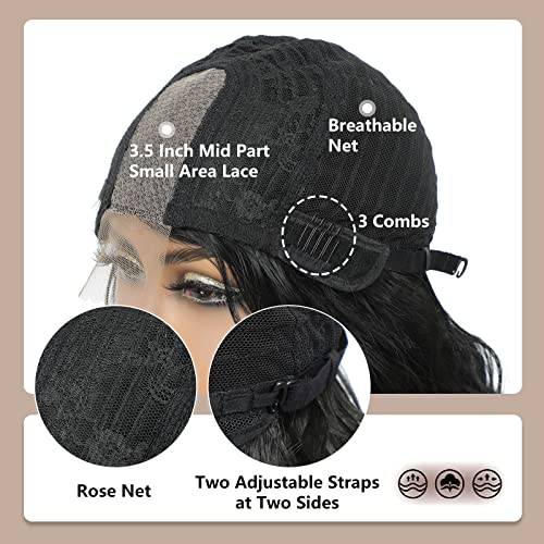 Black And Red Long Wavy Wigs For Black Women, Red Highlight Skunk Stripe Wig With Layered Haircut 24Inches Body Wave Synthetic Wigs For Cosplay Halloween Party Daily Wear(Black Mix Red) #TOP4