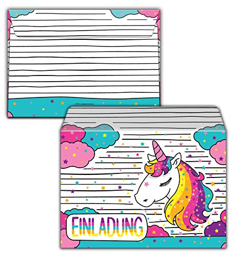 Lot de 12 cartes d'invitation, enveloppes, sacs, autocollants,Invitations d'anniversaire multicolores (12 cartes + 12… - Image 7