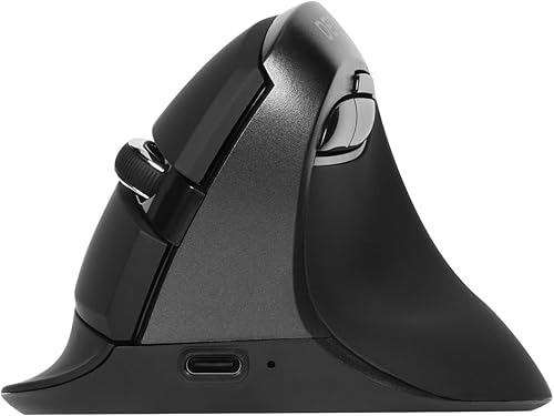 DeLUX Mouse vertical inalámbrico, mouse ergonómico pequeño silencioso con BT 5.0 y receptor USB, 6 botones y 2400 DPI, mouse recargable RGB para