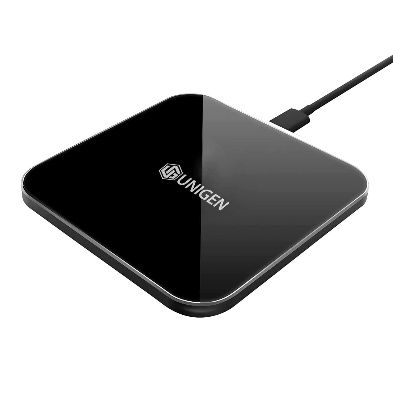 UNIPAD 150 Premium Wireless Charger Pad | 15W Type-C PD Glass Top Metal Base Compatible with iPhone 17/16/15/14/13/12/11/XS/XR/X/8, Galaxy S20/S10/S9/S8 & OnePlus 9 Pro (Space Grey)