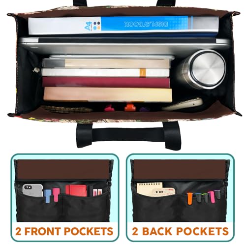 Bolso tote impermeable con múltiples bolsillos y cremallera de 84hoods, regalo para mujeres amantes de los libros y bibliotecarias miniatura 5