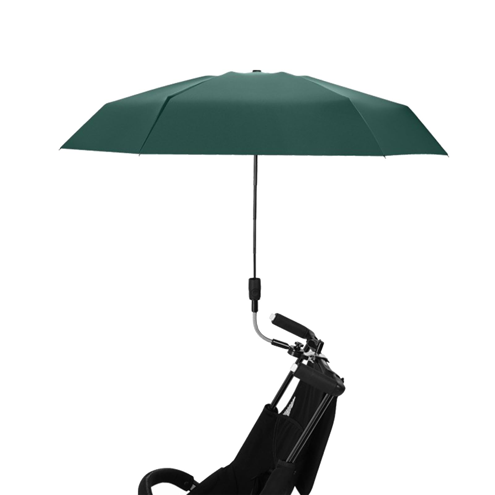 LKPOMI 35 Inch Chair Umbrella with Universal Clamp Sun Protection Rainproof Portable Outdoor Umbrella for Camping Chair Strollers Golf Carts (Green)