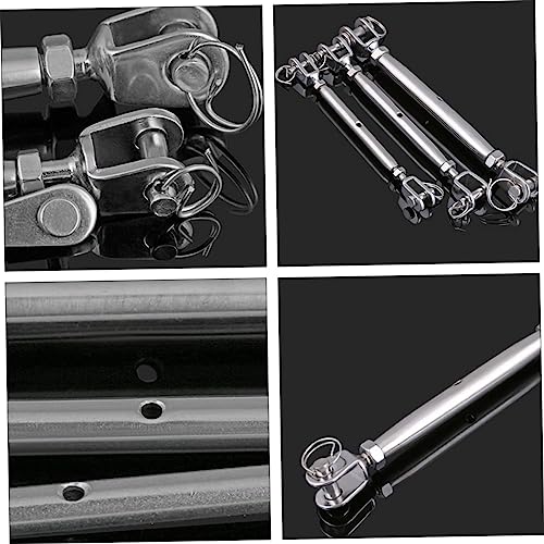 Gatuida 2 piezas Tensores de Quijada de acero inoxidable para cuerda de alambre, cuerpo cerrado, herramienta de apriete resistente a la corrosión miniatura 4